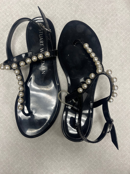Sandals Designer By Stuart Weitzman In Black, Size:6