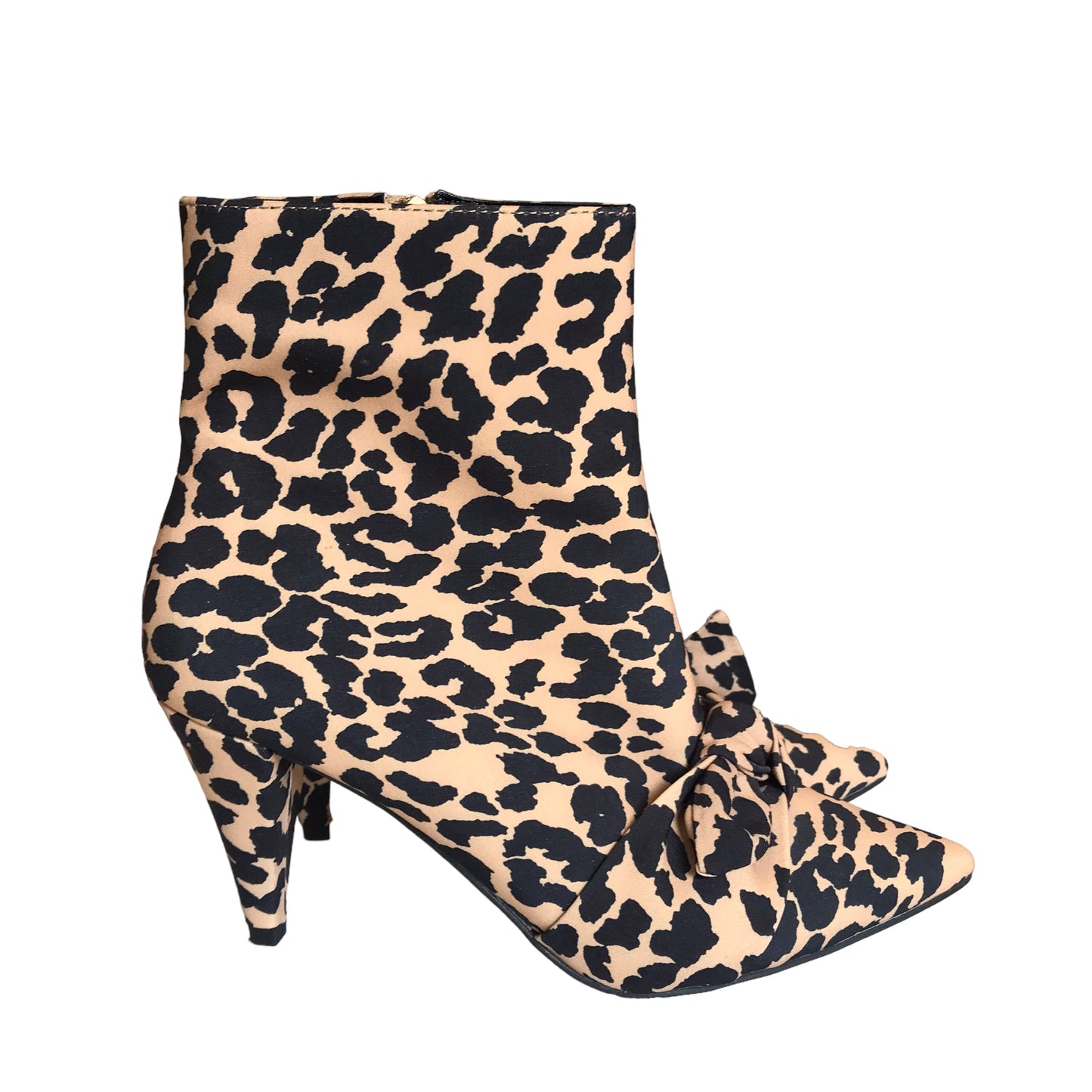 ANIMAL PRINT BOOTS ANKLE HEELS by ISAAC MIZRAHI Size:7.5