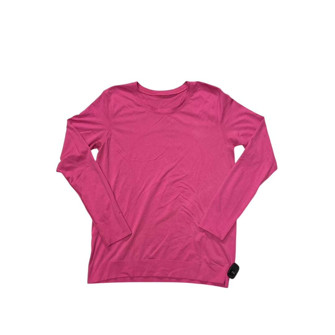 Athletic Top Ls Crewneck By Lululemon In Pink, Size:12