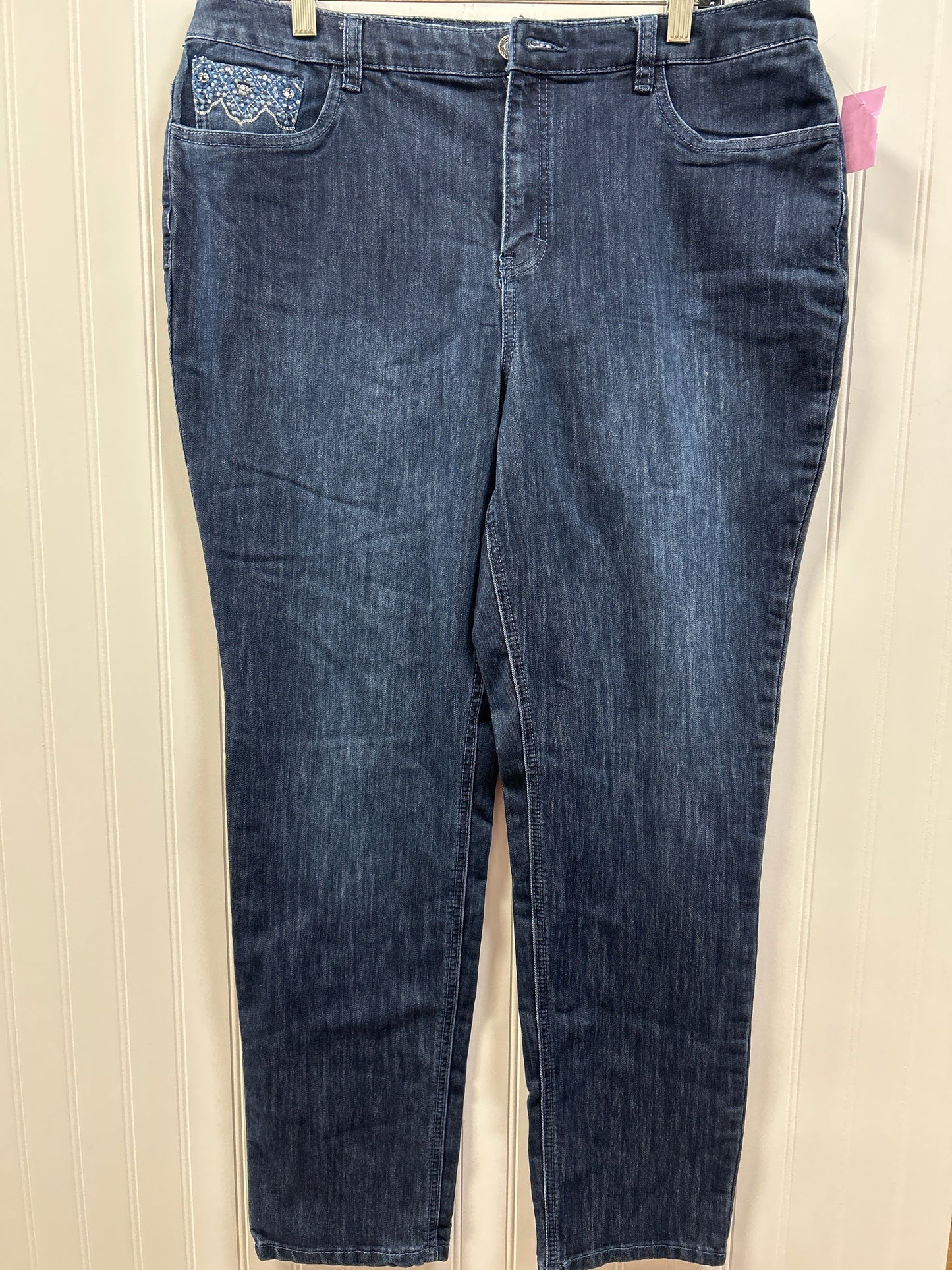 Jeans Straight By Christopher And Banks In Blue Denim, Size:14