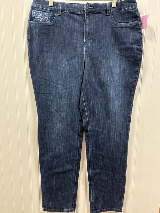 Jeans Straight By Christopher And Banks In Blue Denim, Size:14