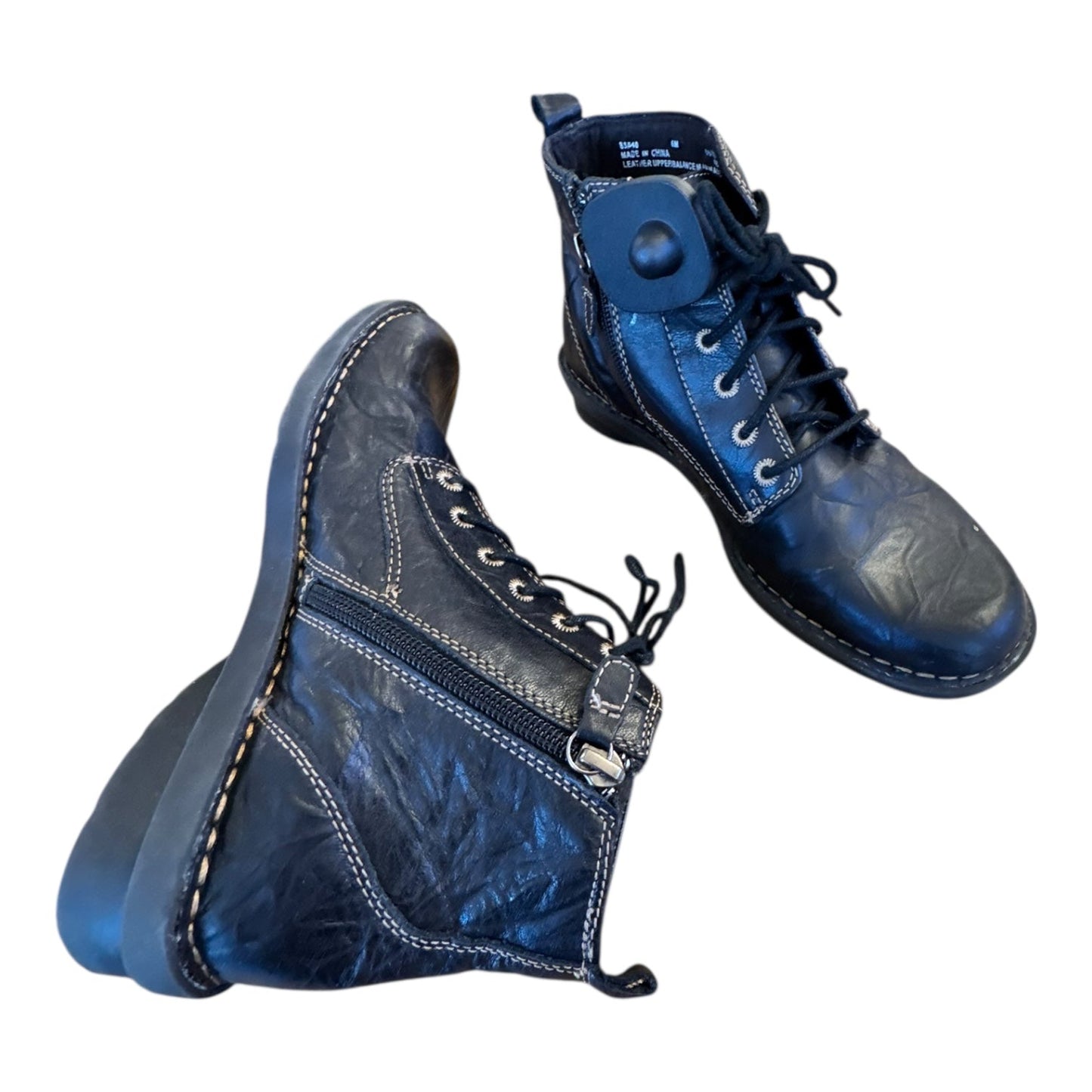 Boots Ankle Flats By Clarks In Black, Size:6