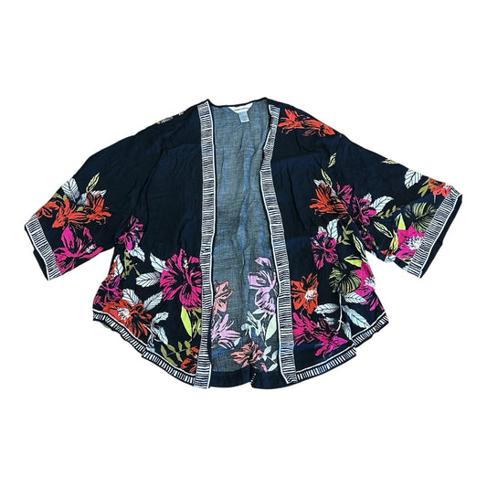Cardigan By Christopher And Banks In Tropical Print, Size:L