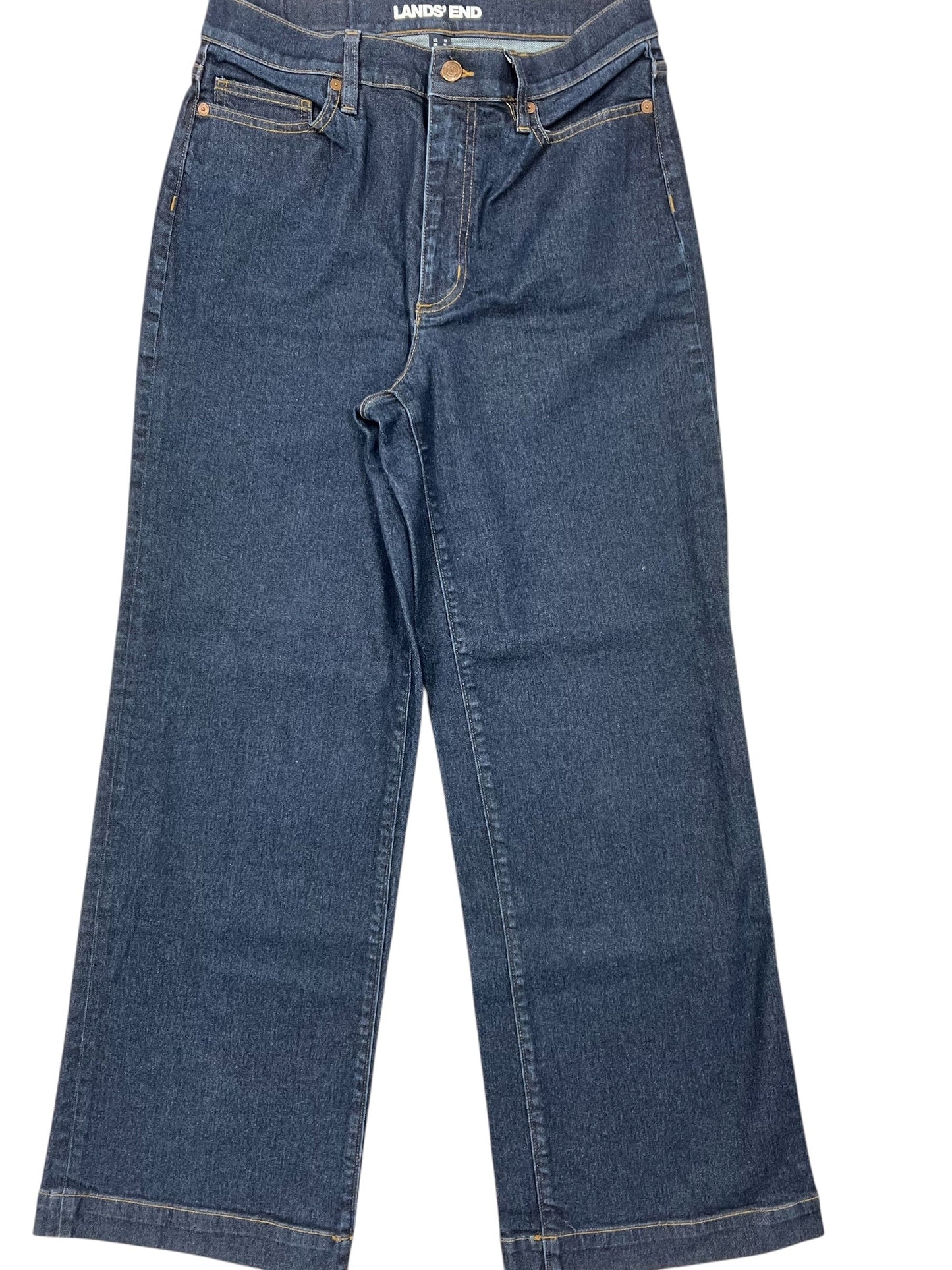 Jeans Wide Leg By Lands End In Blue Denim, Size:10