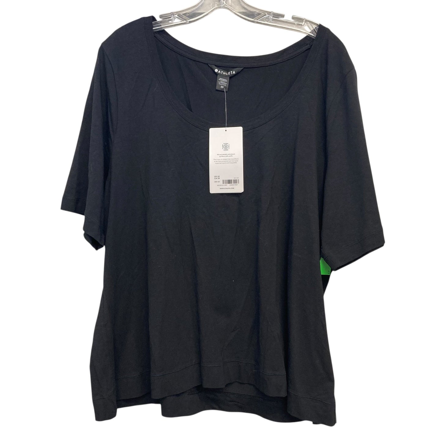 Athletic Top Ss By Athleta In Black, Size:2X