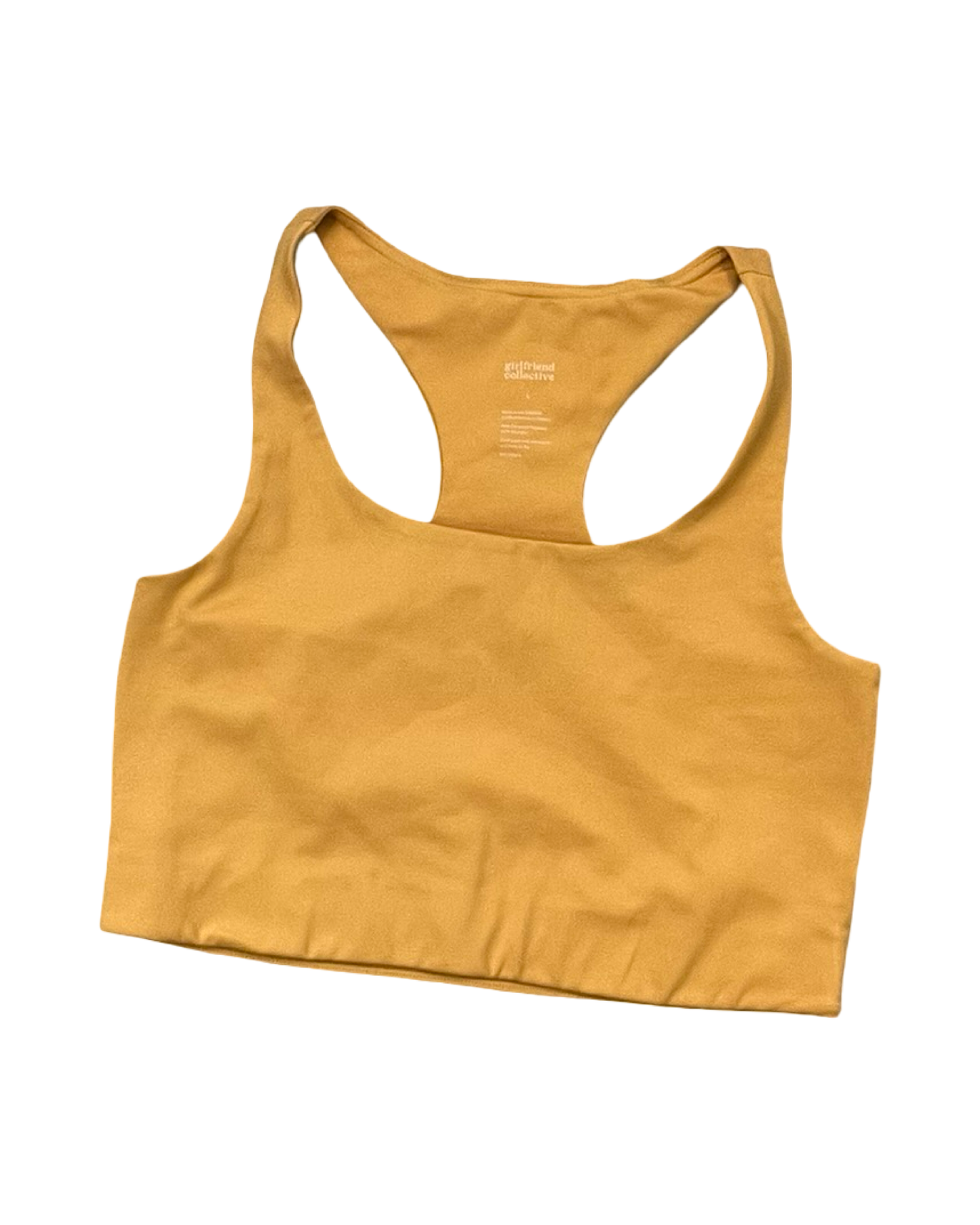 Athletic Bra By Girlfriend Collective In Gold, Size:L