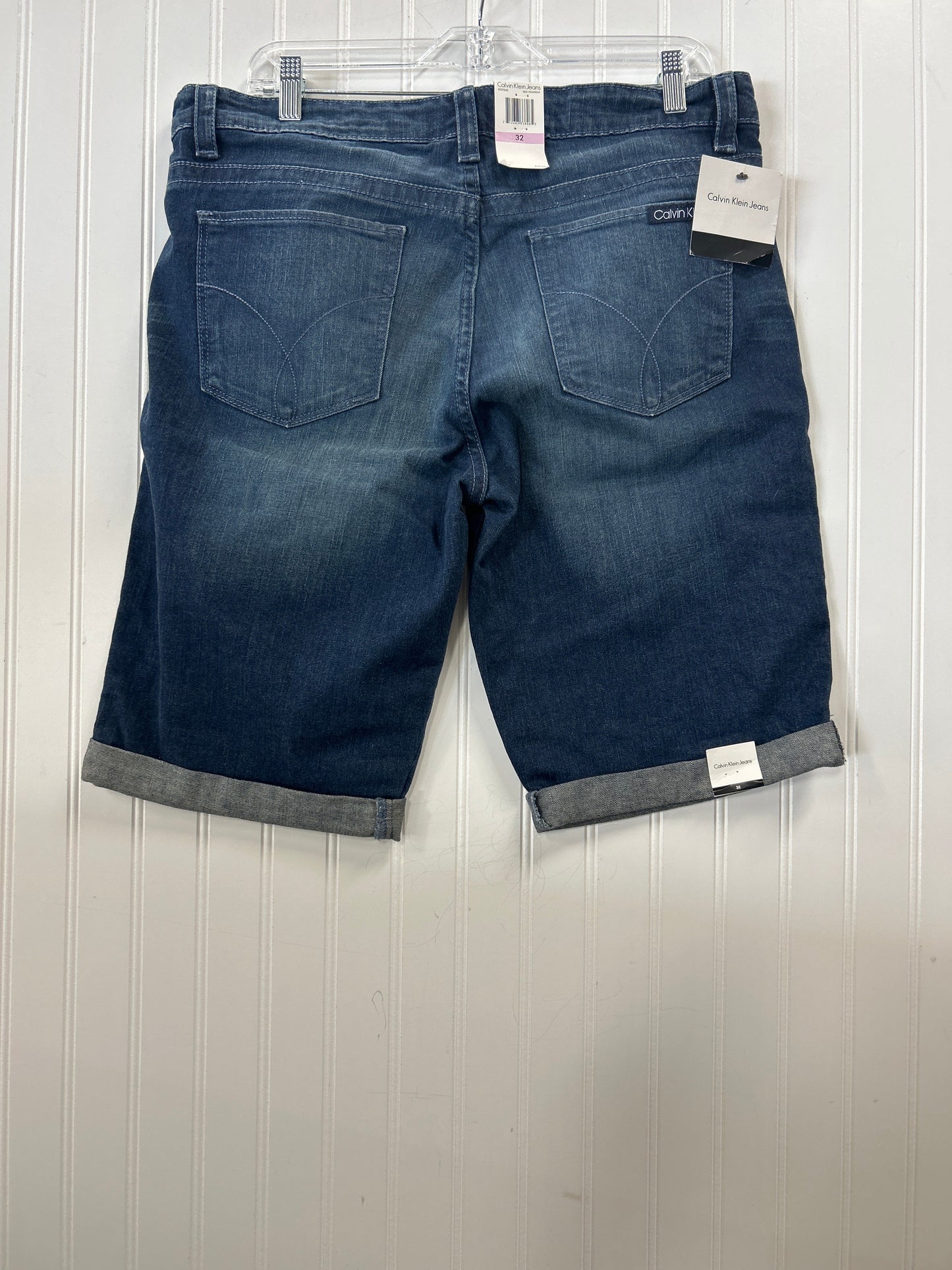 Shorts By Calvin Klein In Blue Denim, Size:14