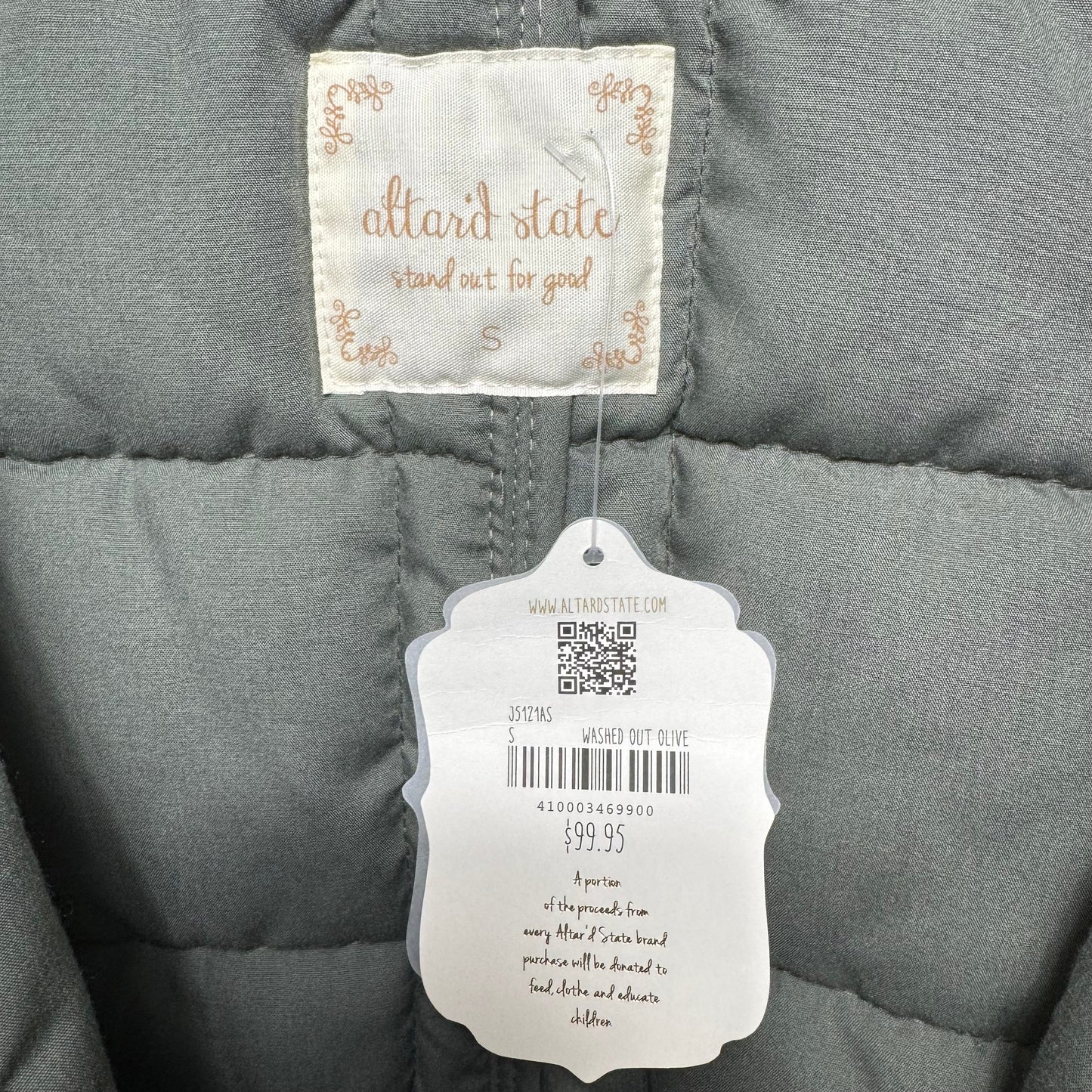 Jacket Puffer & Quilted By Altard State In Washed Out Olive, Size: S