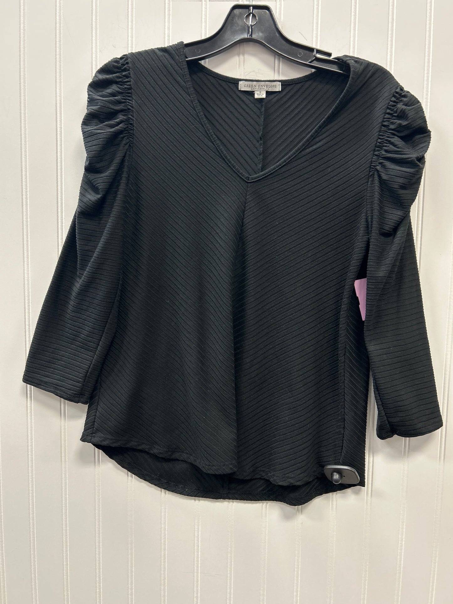 Top Ls By Green Envelope In Black, Size:S
