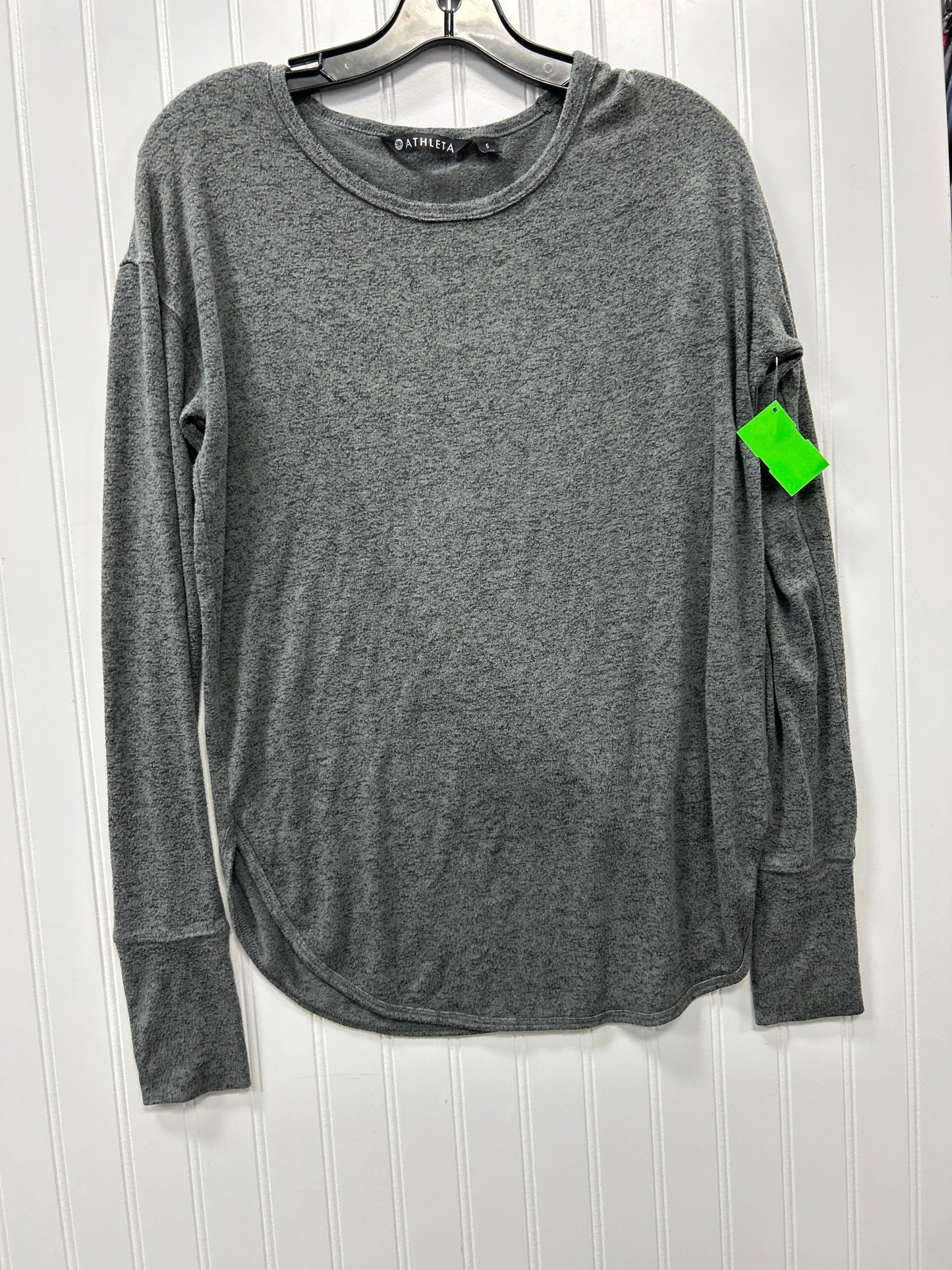 Athletic Top Ls Collar By Athleta In Grey, Size:S