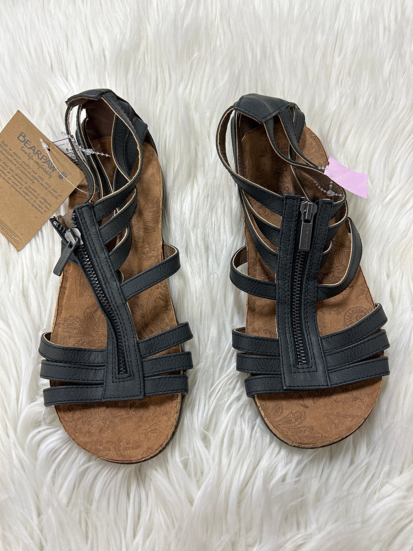 Sandals Flats By Bearpaw In Black & Brown, Size:8