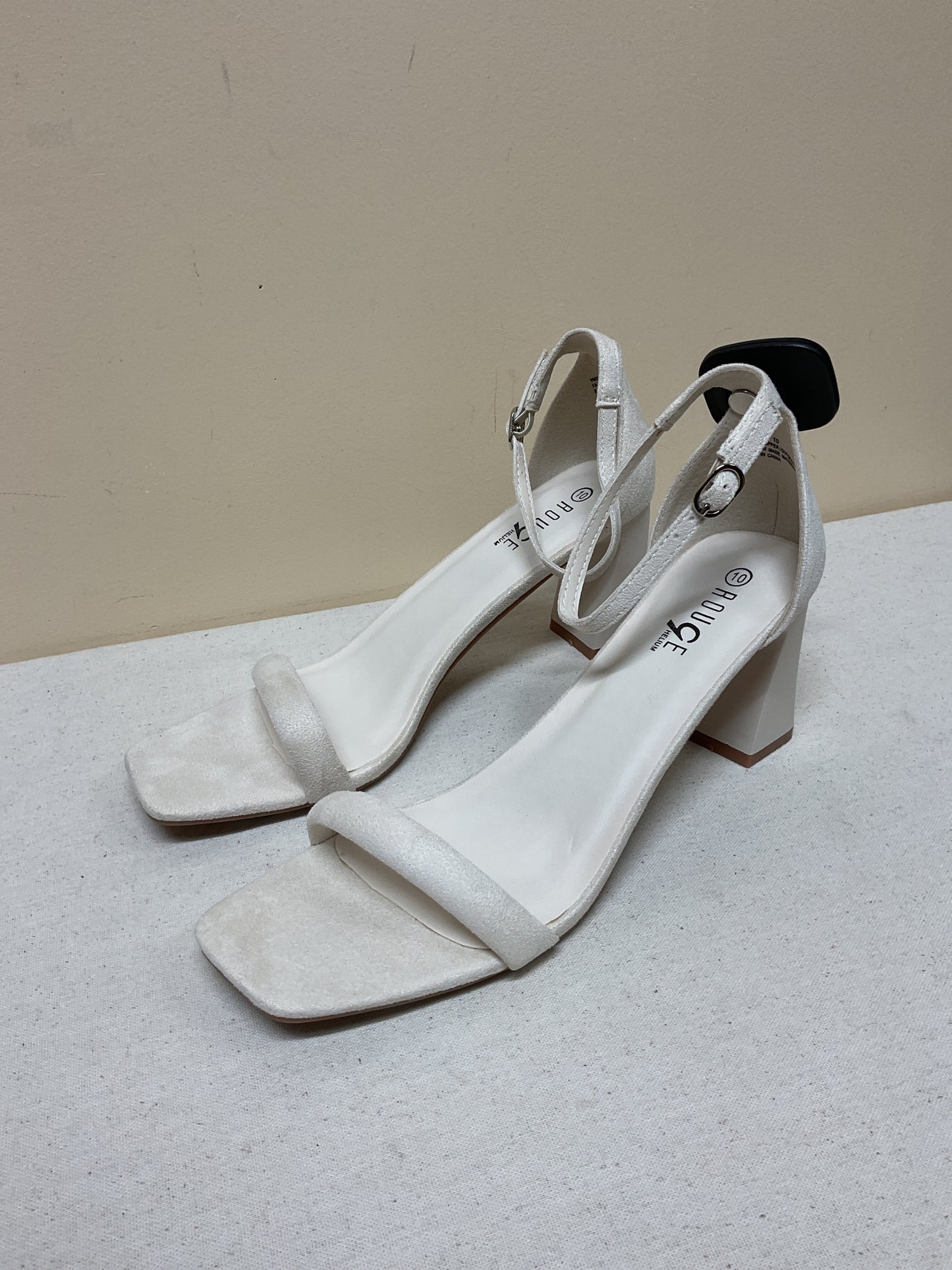 Shoes Heels Block By Rouge In Cream, Size:10