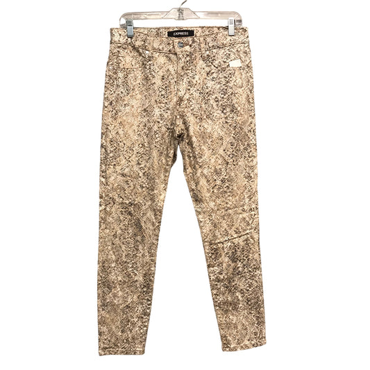 Pants Cropped By Express In Snakeskin Print, Size:8