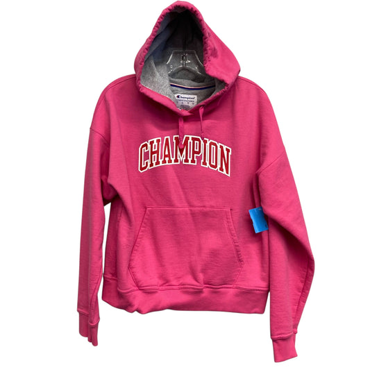 Sweatshirt Hoodie By Champion In Pink & Red, Size:M
