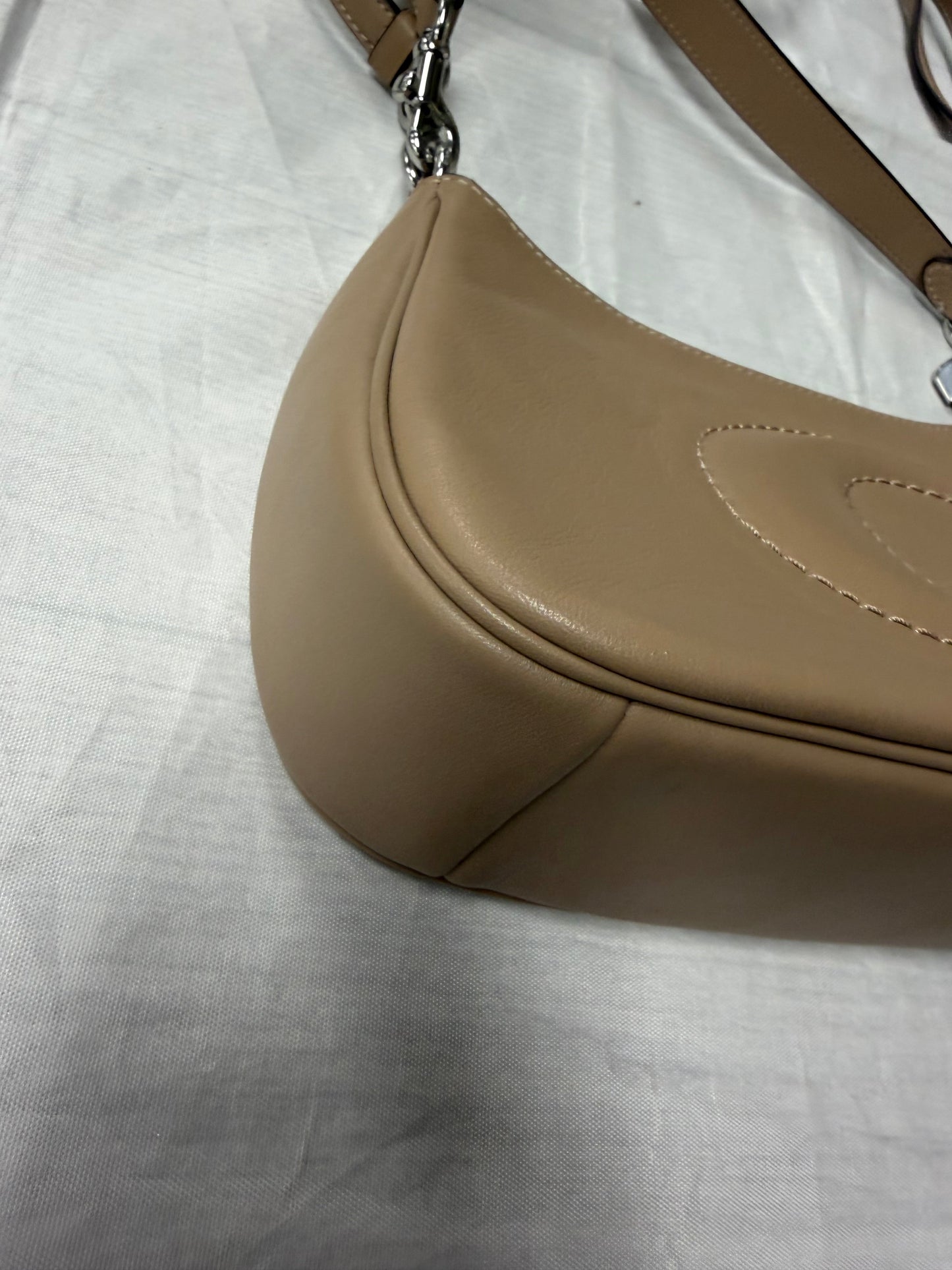 Crossbody Designer By Coach In Tan, Size:Small