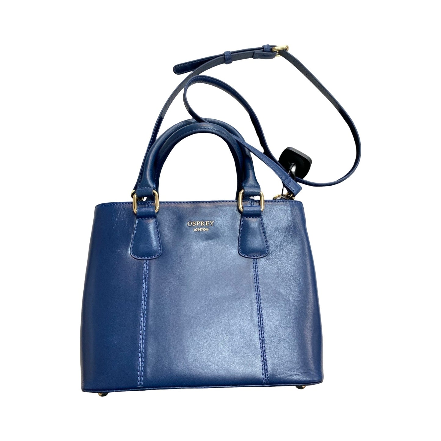 Handbag Leather By Osprey In Navy, Size:Small