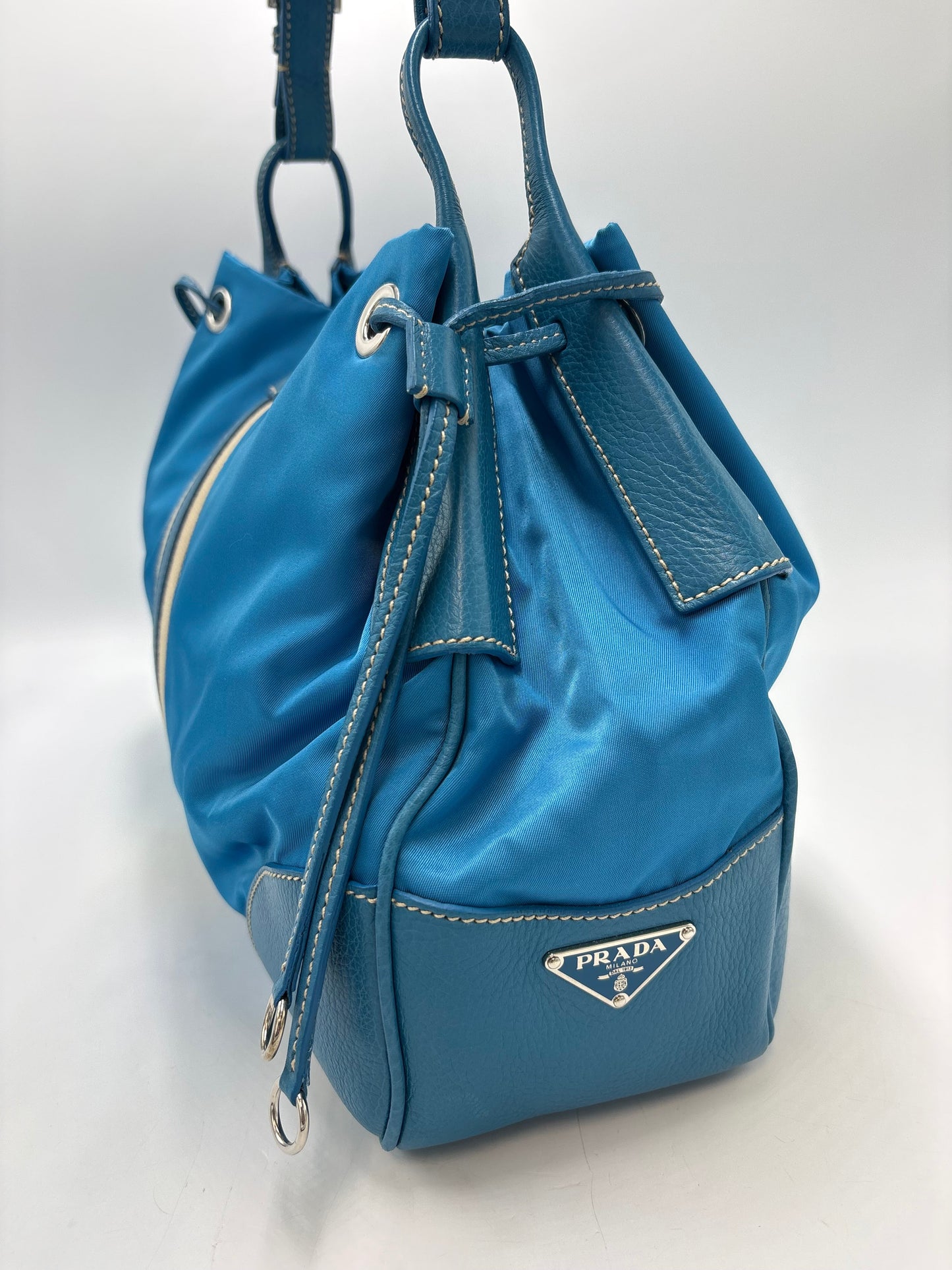 Like New! Prada Tessuto Stripy Luxury Hobo Handbag