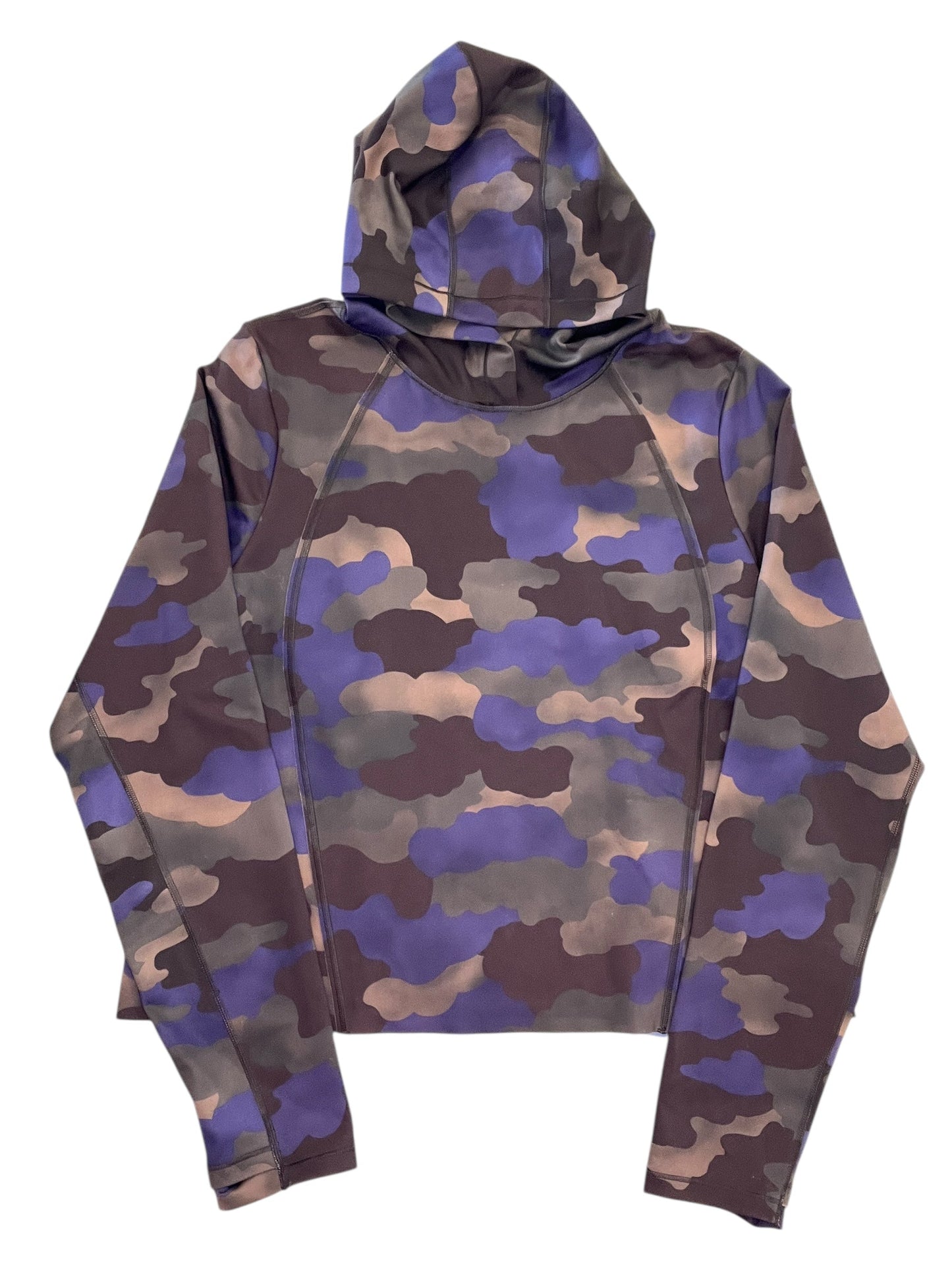 Athletic Top Ls Hoodie By Athleta In Camouflage Print, Size:L