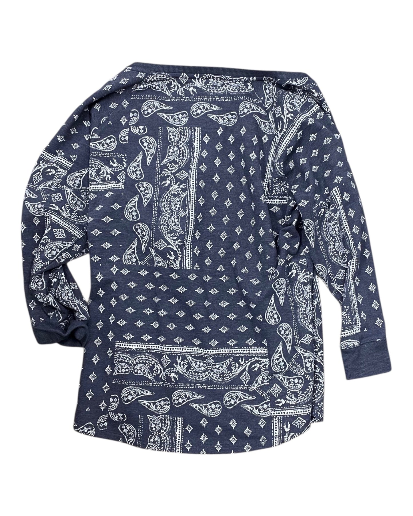 Top 3/4 Sleeve By Sonoma In Cream & Grey, Size:M