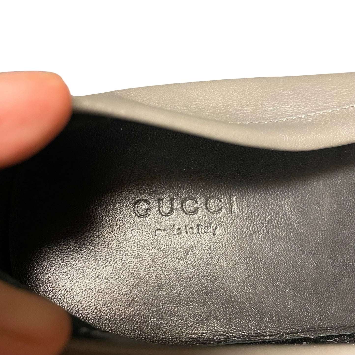 Shoes Luxury Designer By Gucci In Grey, Size:10.5