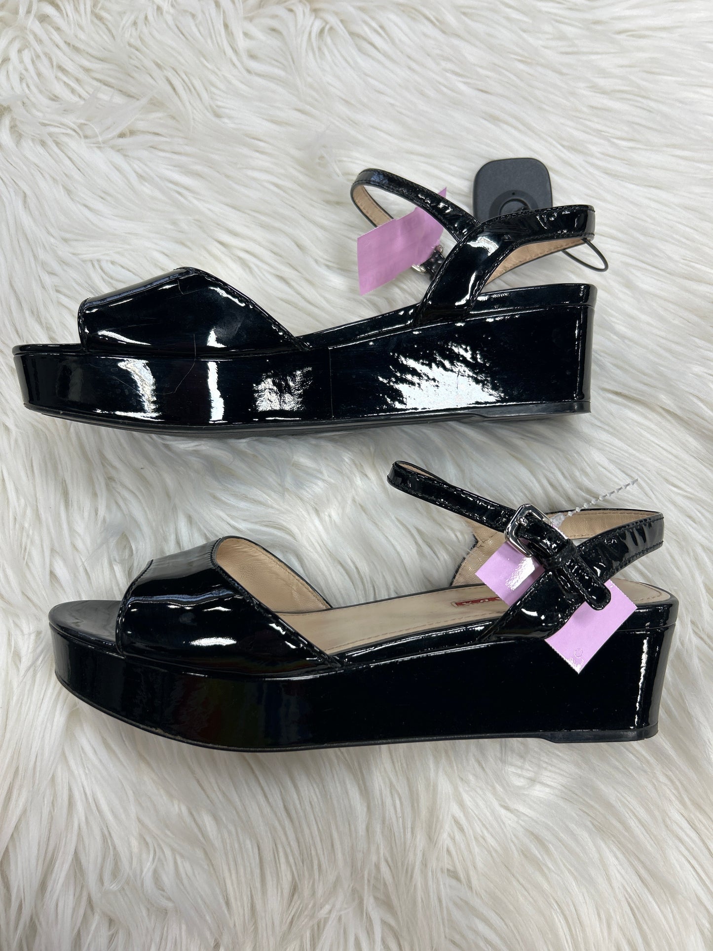 Shoes Luxury Designer By Prada In Black, Size:9