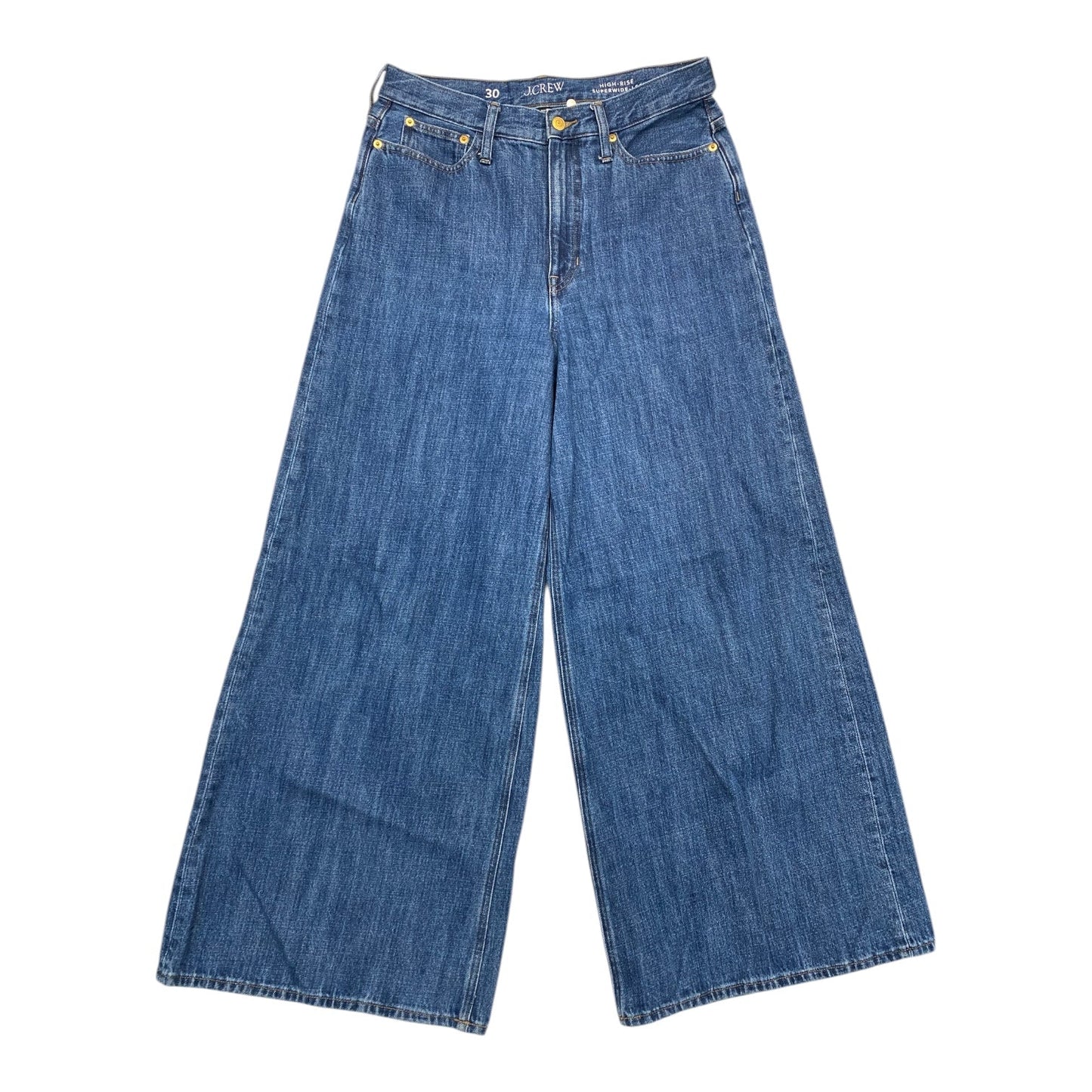 Jeans Wide Leg By J. Crew In Blue Denim, Size:10