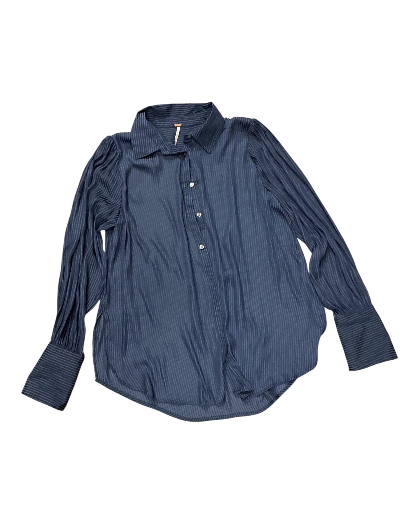 Blouse Ls By Free People In Blue, Size:S