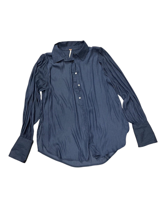 Blouse Ls By Free People In Blue, Size:S
