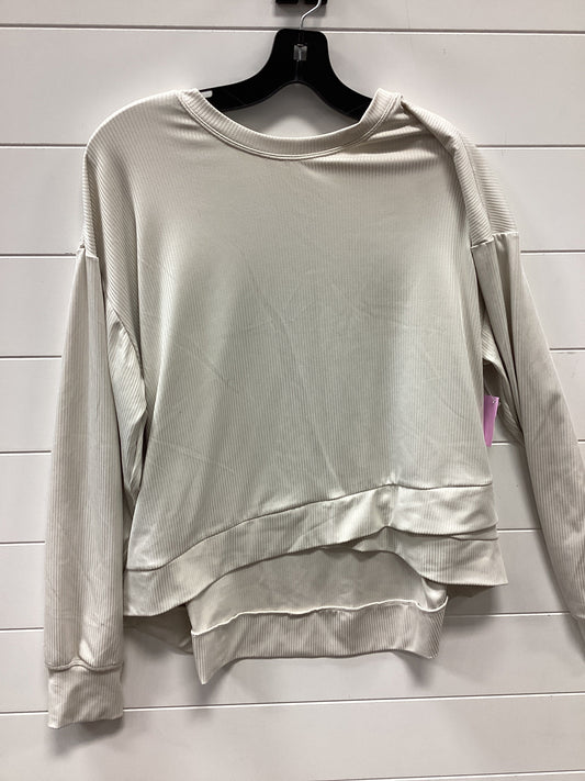 Athletic Top Ls Crewneck By Danskin In Cream, Size:Xl