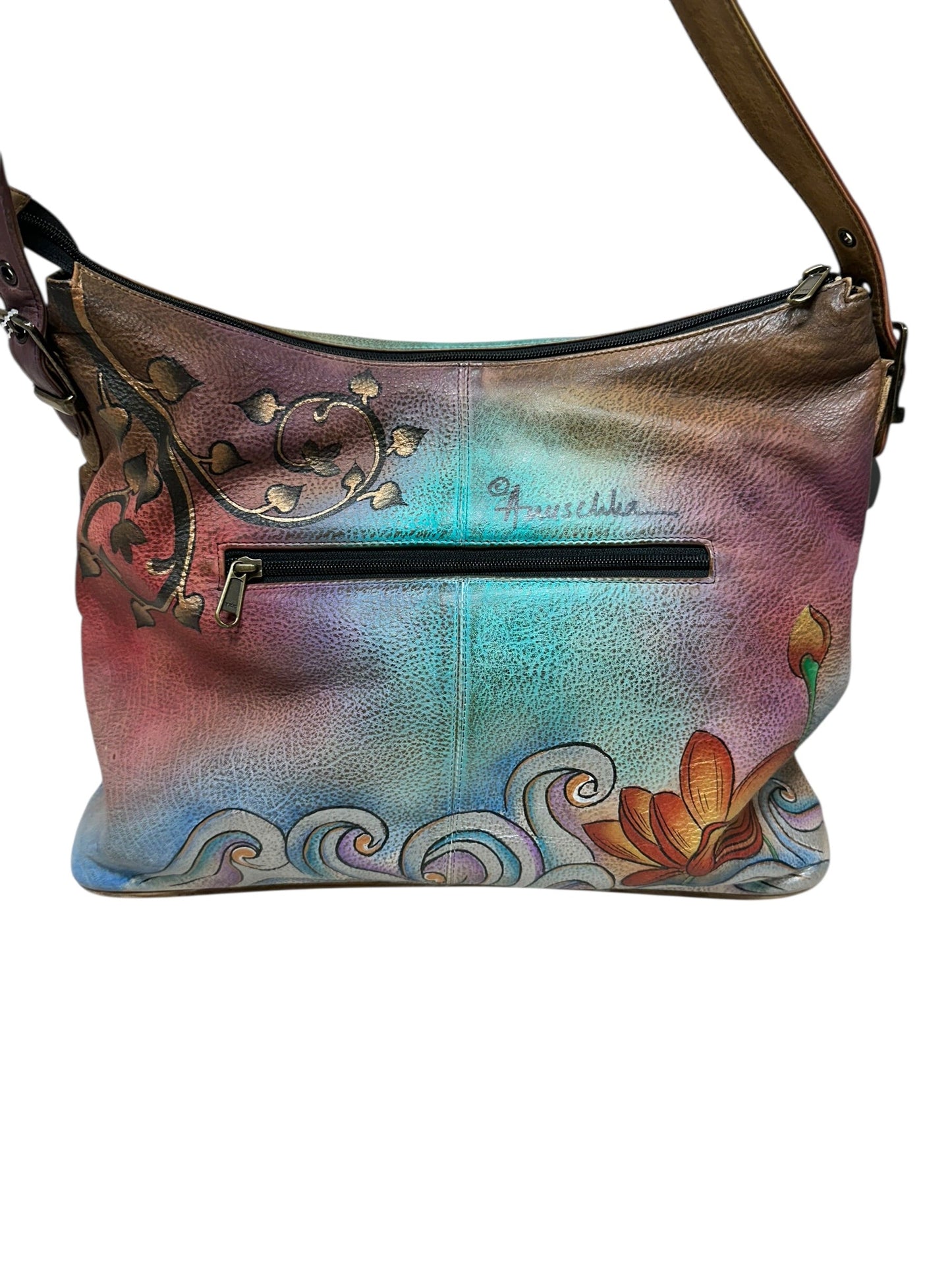 Handbag Leather By Anuschka In Multi, Size:Large
