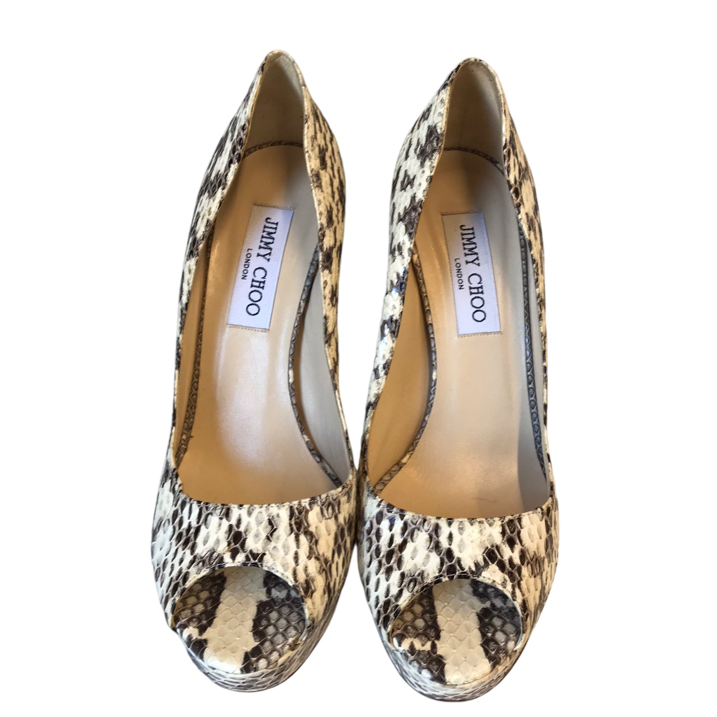 Shoes Luxury Designer By Jimmy Choo In Snakeskin Print, Size:8.5