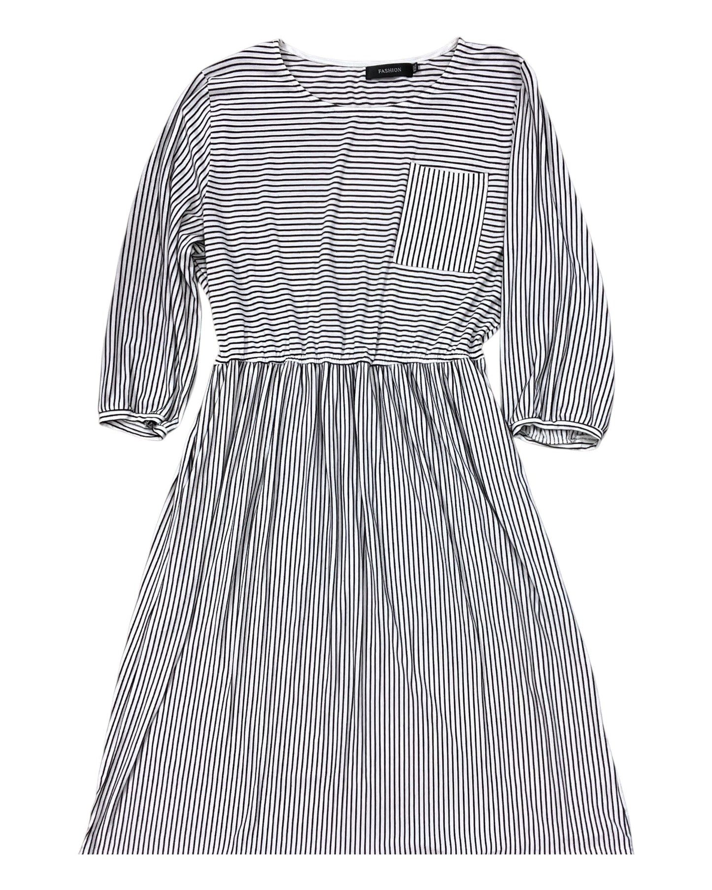 Dress Work By Clothes Mentor In Black & White, Size:1X