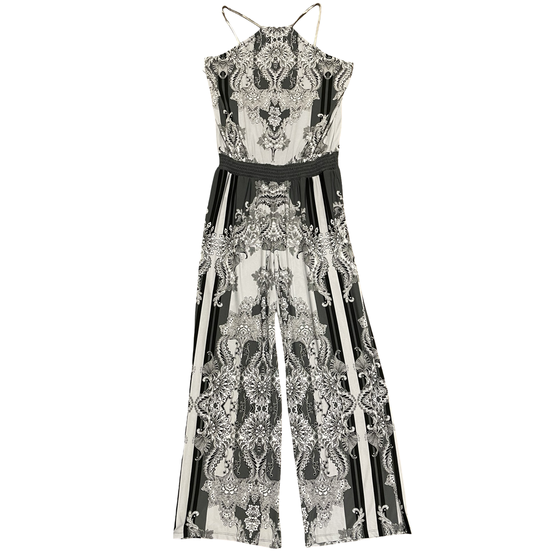 Jumpsuit By Inc In Black & Grey, Size:L
