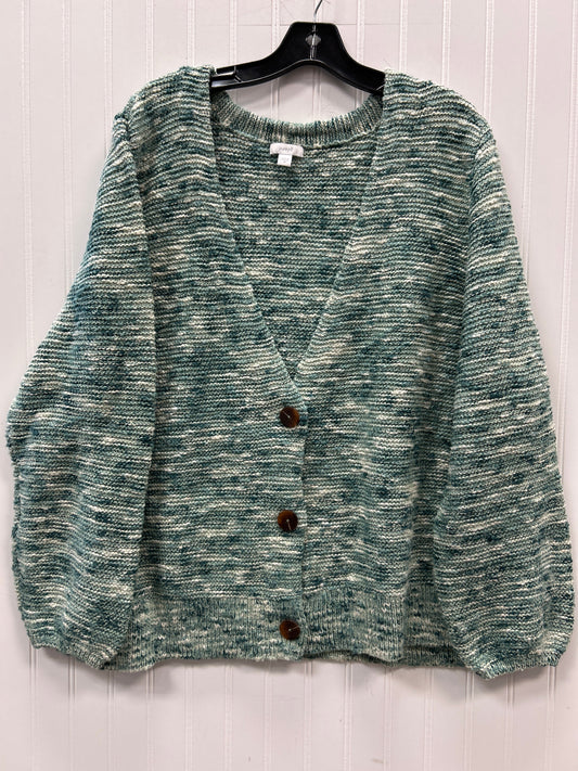 Sweater Cardigan By Pure Jill In Green, Size:2X