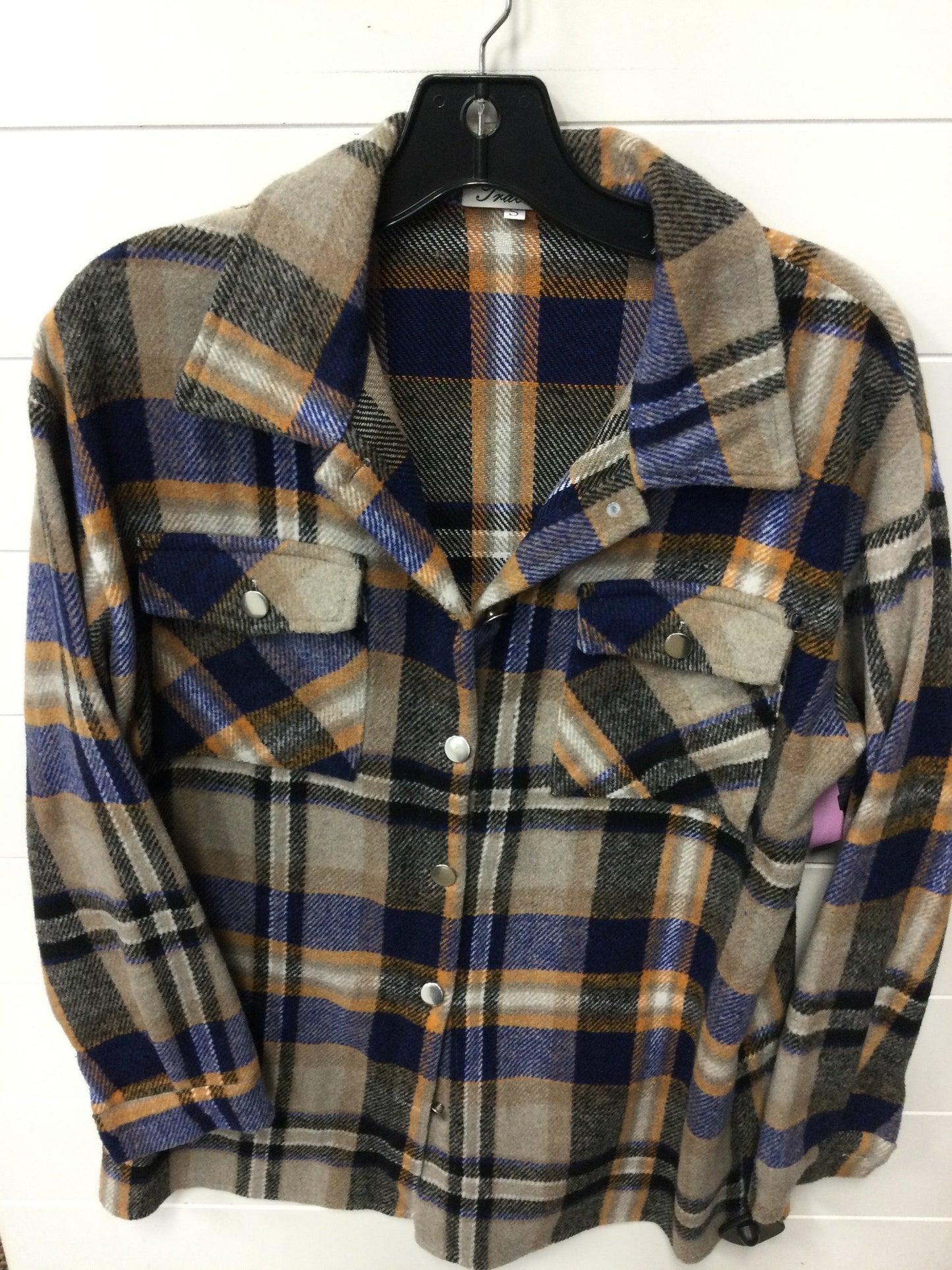 Jacket Shirt By Clothes Mentor In Plaid Pattern, Size:S