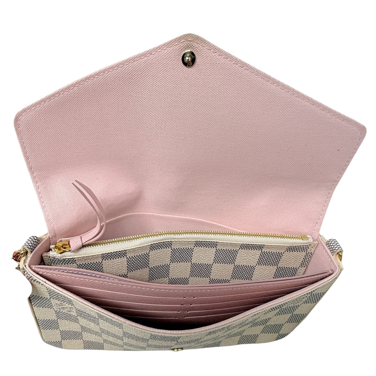Pochette Félicie In Damier Azur Canvas Luxury Designer By Louis Vuitton, Size: Small