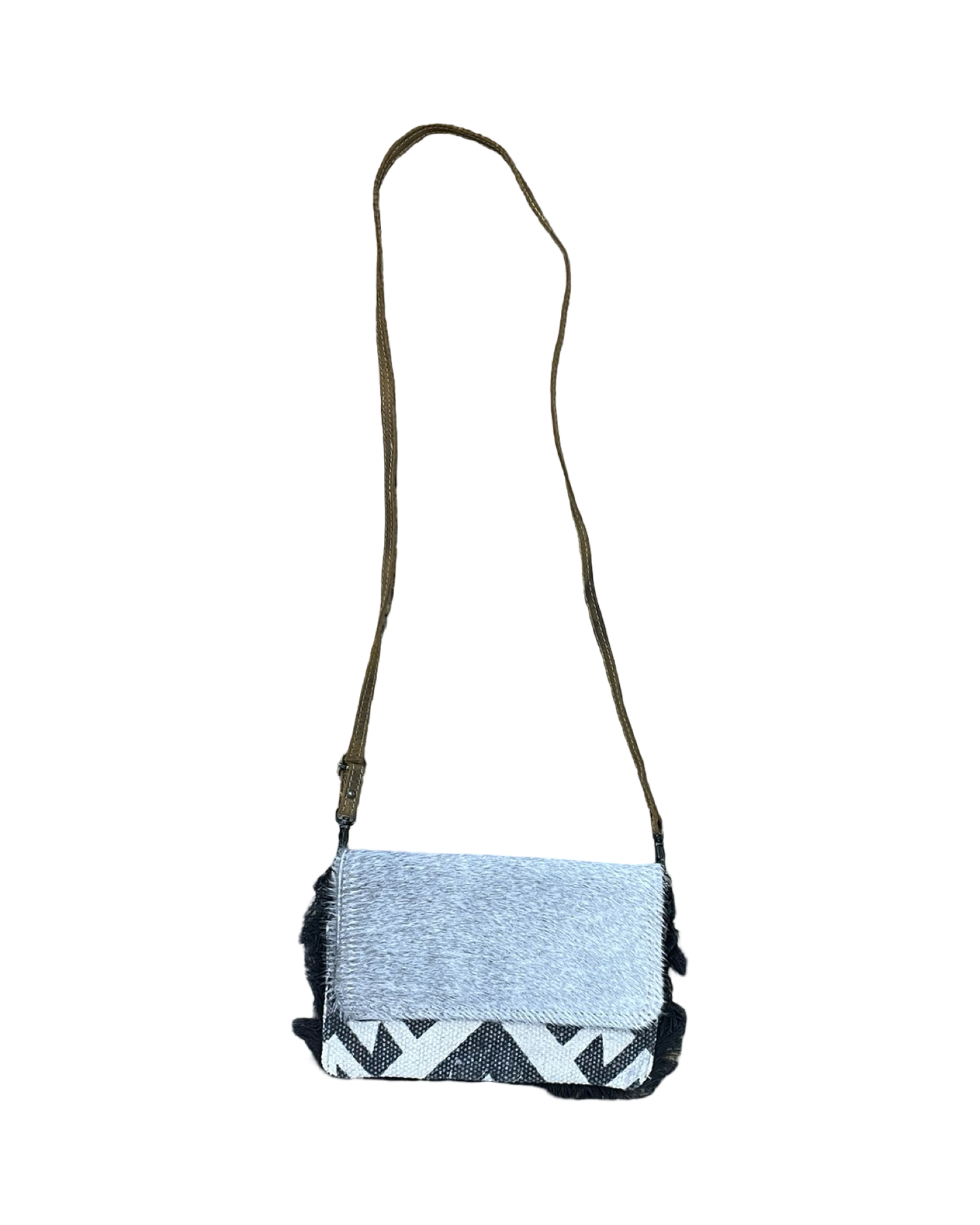 Crossbody By Myra In Black & Cream, Size:Medium