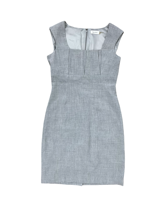 Dress Work By Calvin Klein In Grey, Size:6