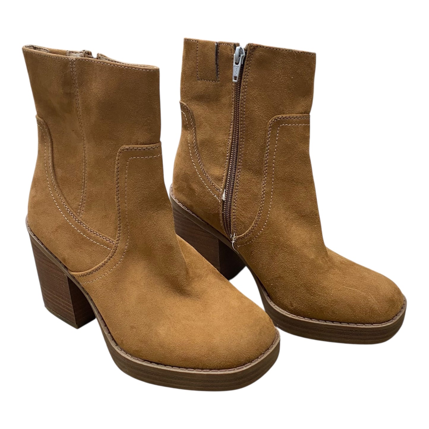 Boots Ankle Heels By Universal Thread In Brown, Size:7