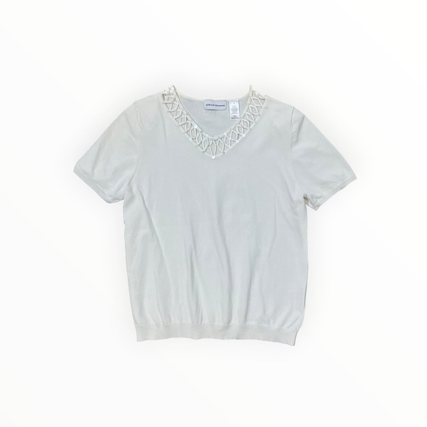 Top Ss By Alfred Dunner In Cream, Size:S