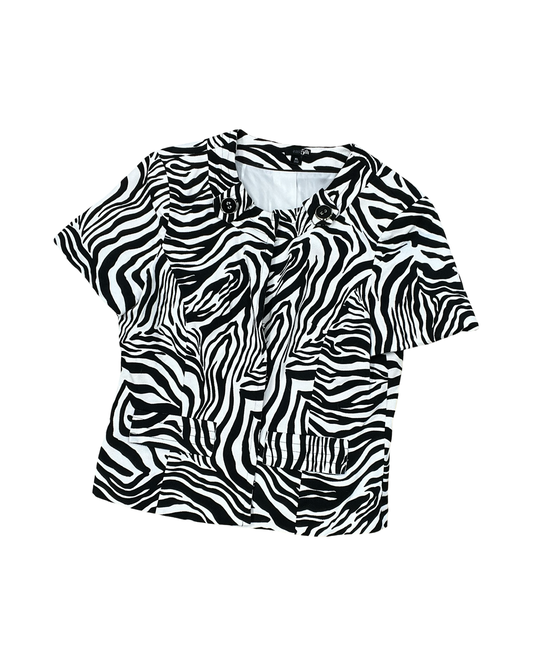 Blouse Ss By East 5Th In Black & White, Size:Xl
