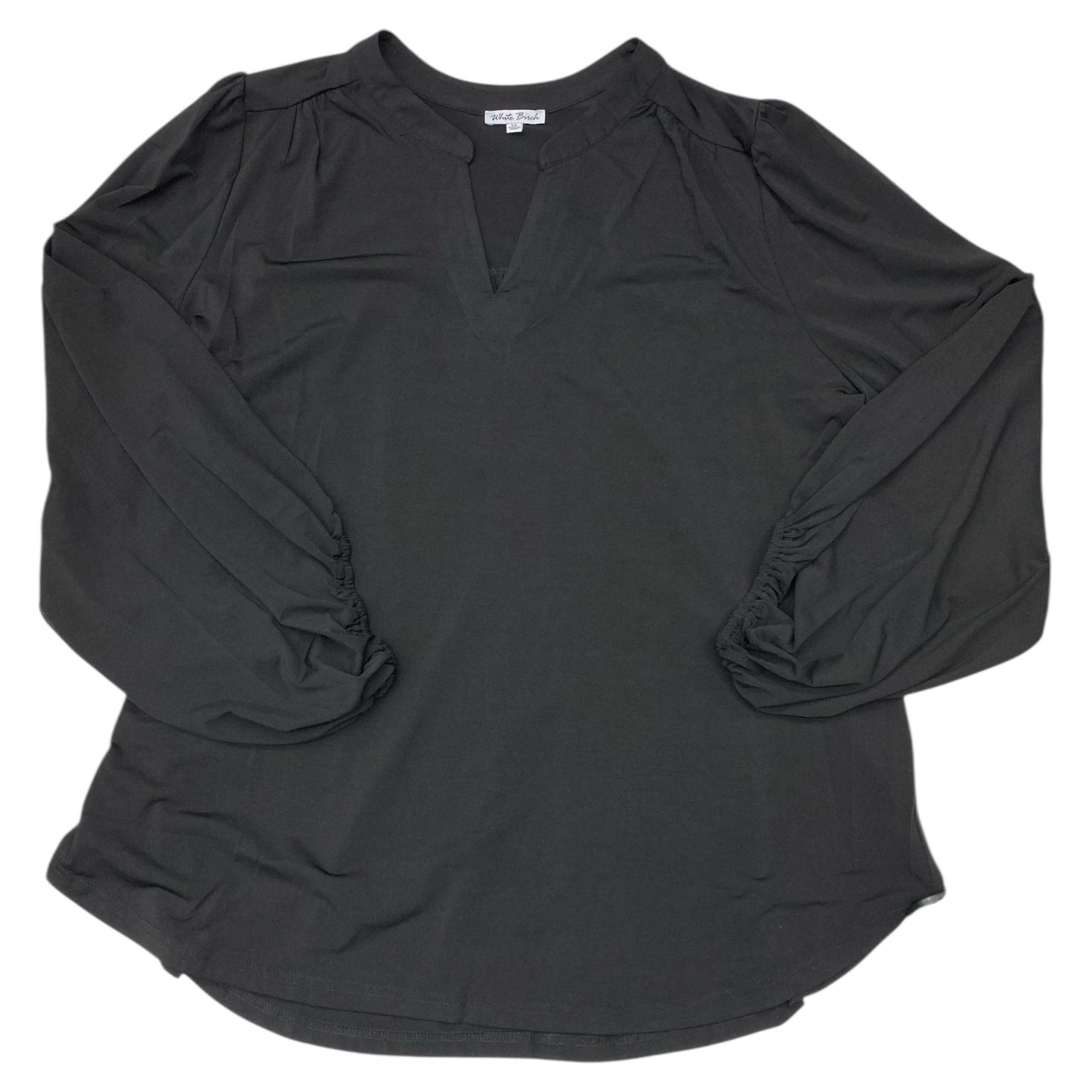 Top Ls By White Birch In Black, Size:2X
