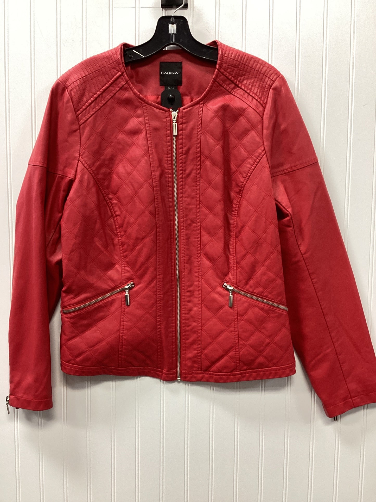 Jacket Moto By Lane Bryant In Red, Size:Xl