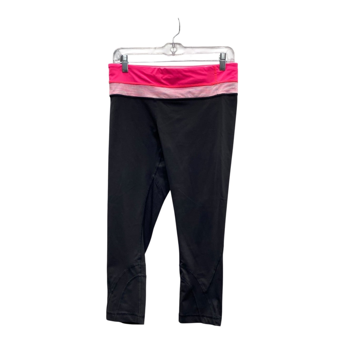 Athletic Leggings Capris By Lululemon In Black & Pink, Size:M