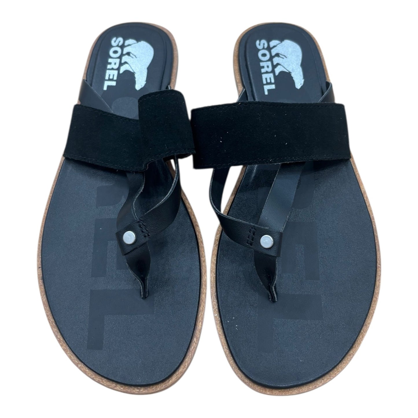 Sandals Flats By Sorel In Black, Size:7.5