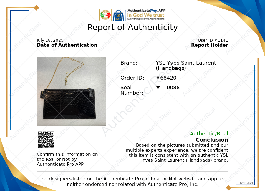 Clutch Luxury Designer By Yves Saint Laurent In Black & Gold, Size:Small