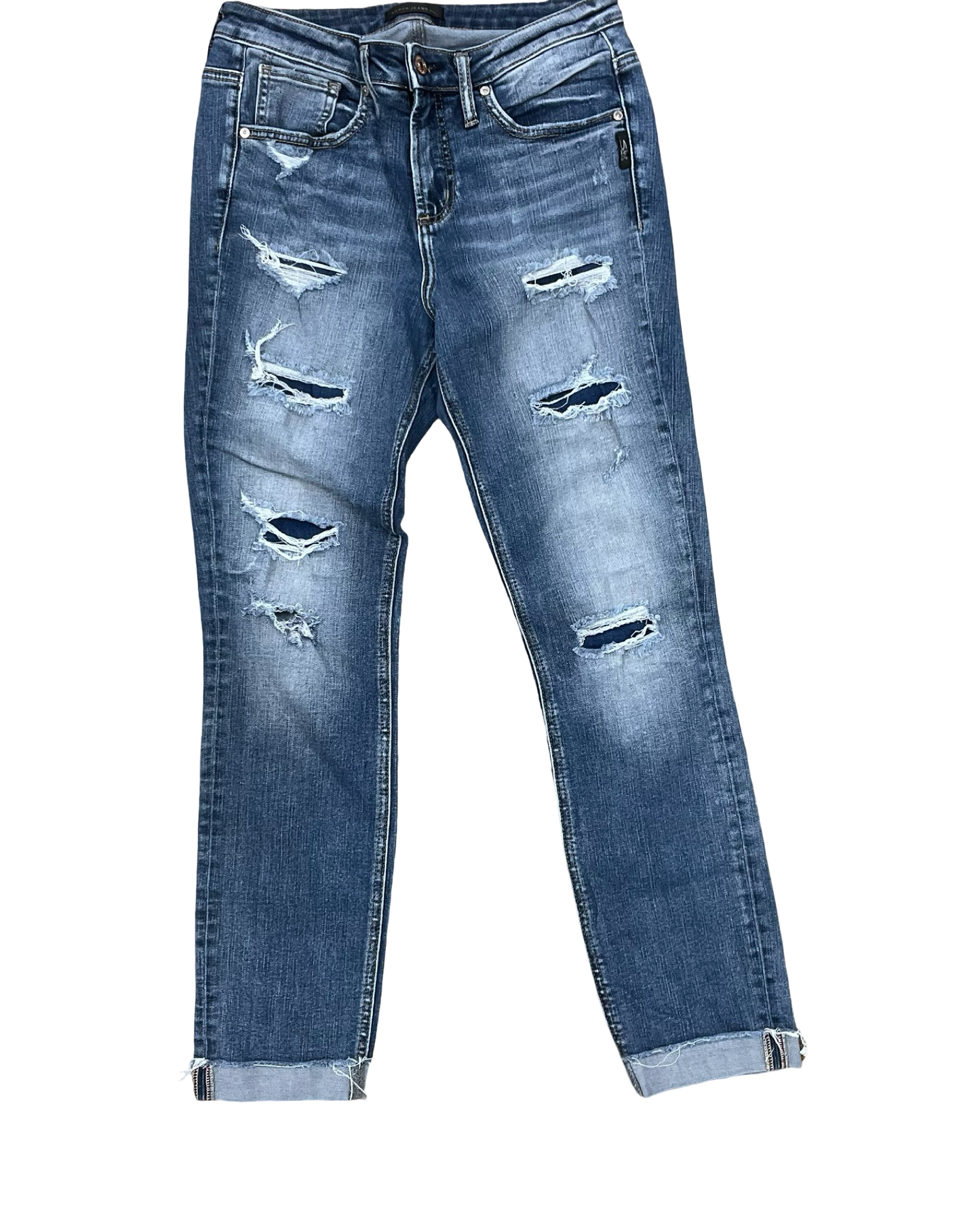 Jeans Skinny By Silver In Blue Denim, Size:4