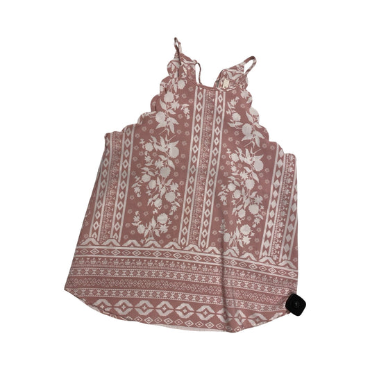 Top Sleeveless By E&M In Pink & White, Size:S