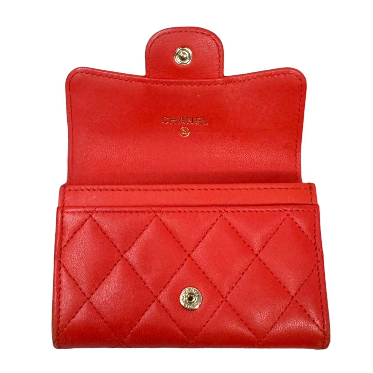 Matelasse Quilted Leather CC Cardholder Wallet Luxury Designer By Chanel, Size: Small