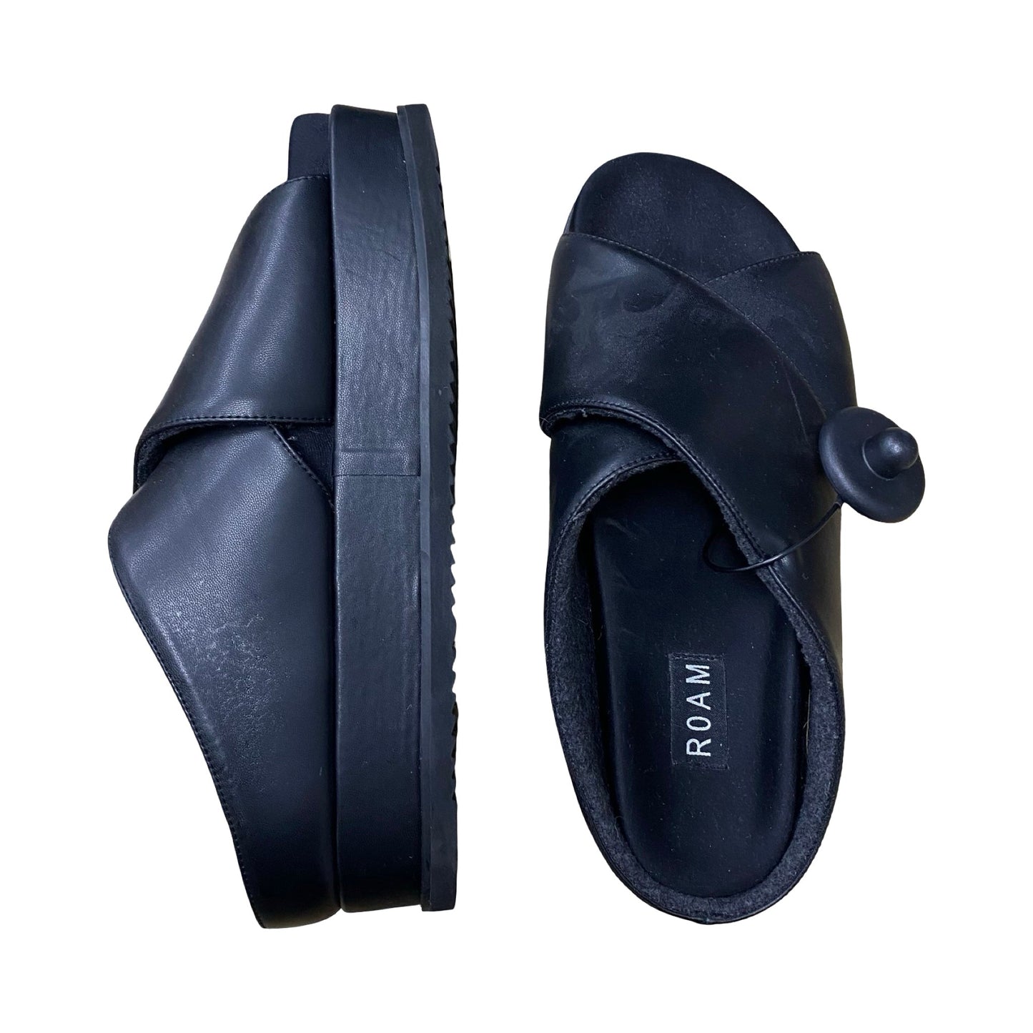 Sandals Heels Platform By Roam In Black, Size:10